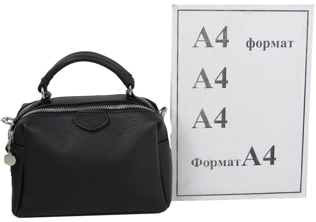 Жіноча шкіряна сумка крос-боді Borsacomoda Чорна - фото 10