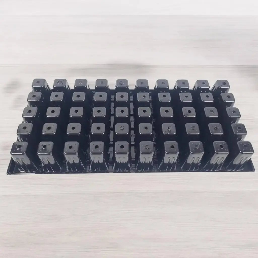 Касета для розсади 44×20,5×5,5 см, пластикова, з піддоном, 50 V-осередків (50 см³) - фото 2