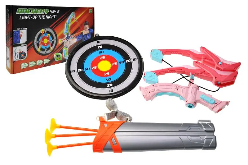 Іграшковий лук зі світловими ефектами, стрілами та мішенню Archery Set 8008, в коробці р.43х24х6см