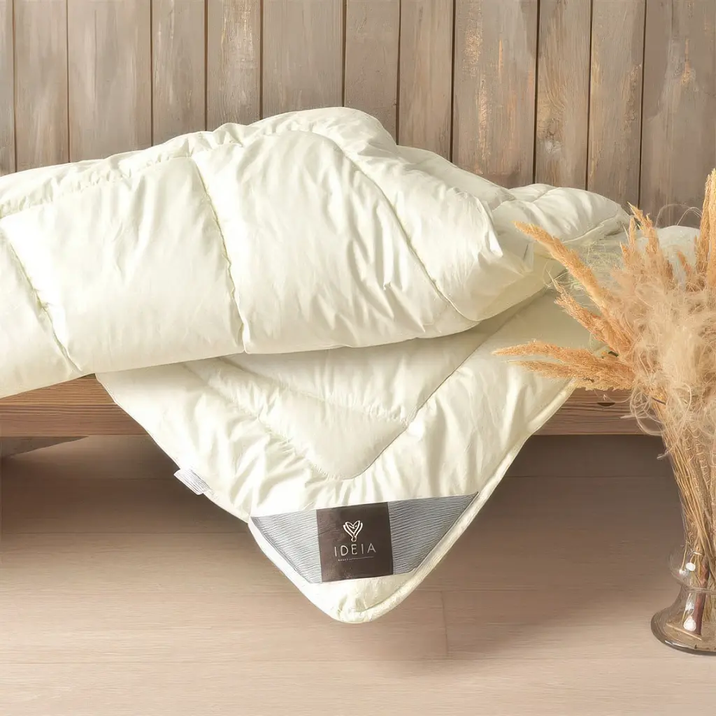 Ковдра Ideia Wool Premium вовняна зимова двошарова 200х220 см молочна (8-11774*001) - фото 13