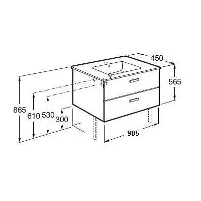 Тумба з умивальником Roca Victoria Basic 100 см береза A855851422 - фото 4
