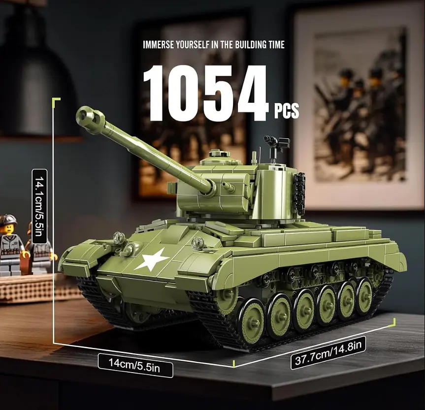 Конструктор танк М26  на радіокеруванні Mould King   Pershing Tank Technik військова техніка для дорослих та дітей 1054 деталі - фото 6
