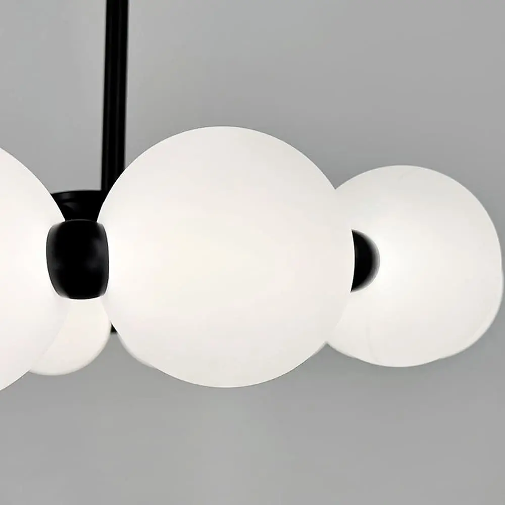 Потолочная черная люстра в виде кольца из полимерных шариков Ø 50 см Line F | Ст. 993-510 BK D120 - фото 2