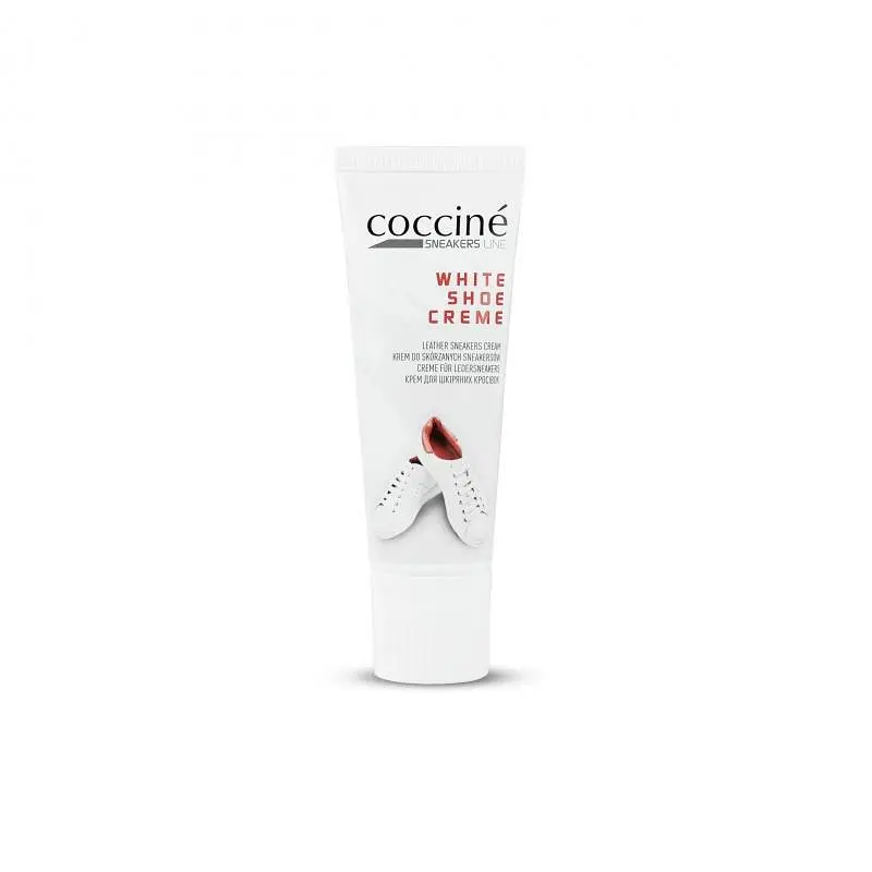 Живильний крем для спортивного взуття Coccine Sneakers White Shoe Creme, 75 мл — білий, догляд та відновлення кольору кросівок