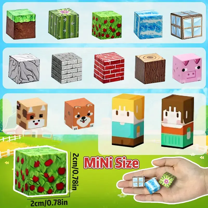 Магнітний конструктор Minecraft 160 шт по грі Майнкрафт Тварини та Ліс Mk001029 - фото 3