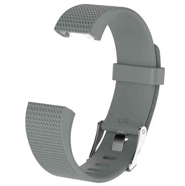 Силіконовий ремінець для фітнес браслета Fitbit Charge 2 Grey L - фото 4