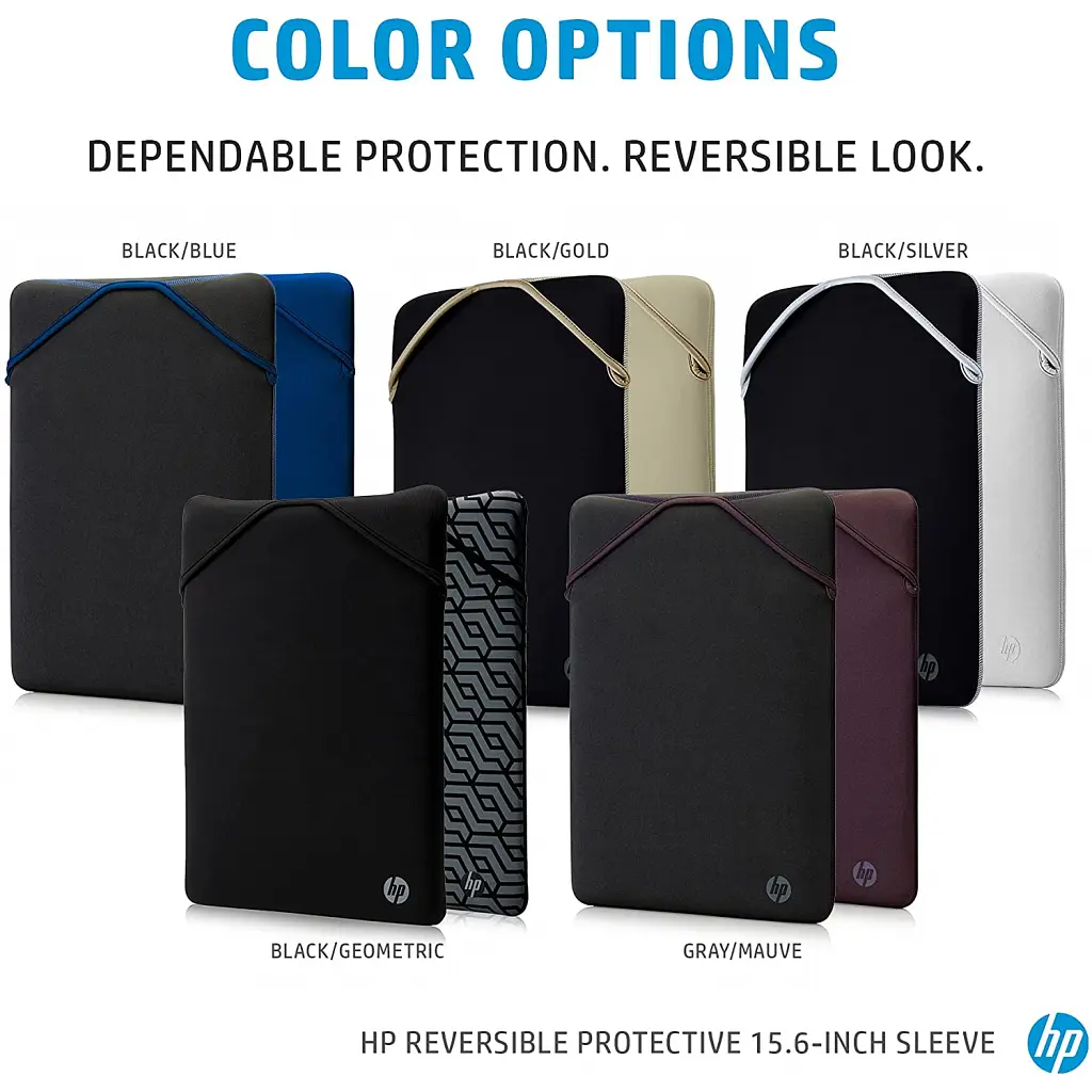 Чохол до ноутбука HP 15.6" Reversible Protective Blk/Slv Sleeve (2F2K5AA) - фото 7