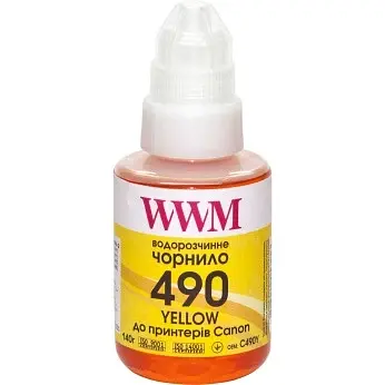 Чорнило WWM GI-490 для Canon G1400/G2400/G3400 140г Yellow (C490Y)