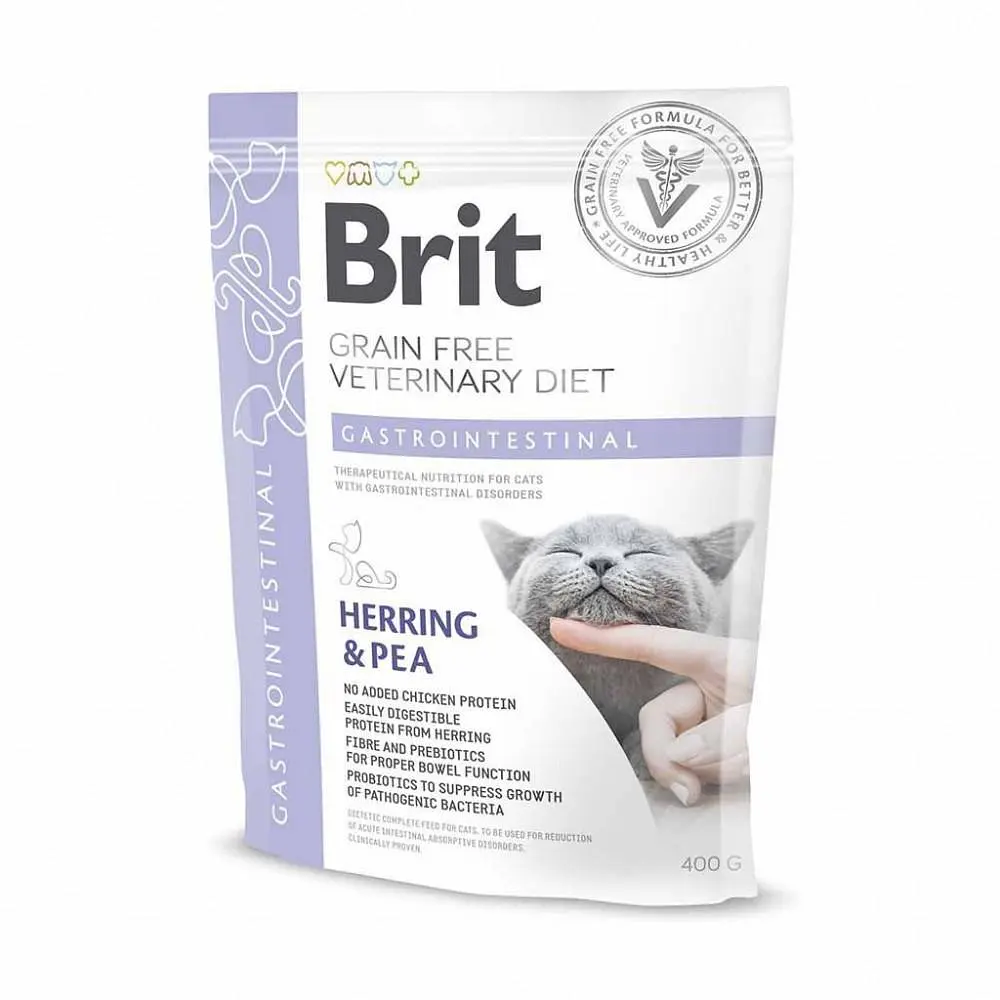 Дієтичний сухий корм Brit GF VetDiet Cat Gastrointestinal для кішок, при порушеннях травлення з оселедцем, лососем та горохом 400 г (арт.170964/528431)