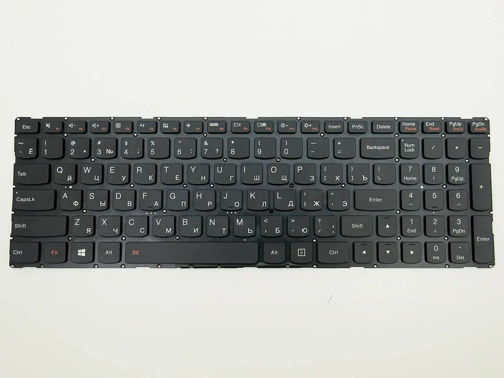 Клавіатура для LENOVO YOGA 500-15, 500-15IBD, 500-15IHW, 500-15ISK, Flex 3-1570 (RU Black, з підсвічуванням, без рамки). Оригінал. - фото 3