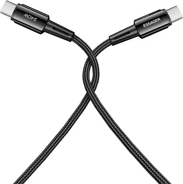 Кабель Essager Sunset Type C to Type C 240W Data cable 2 м Dark Grey (EXCTT3-CGA0G-P) - фото 4