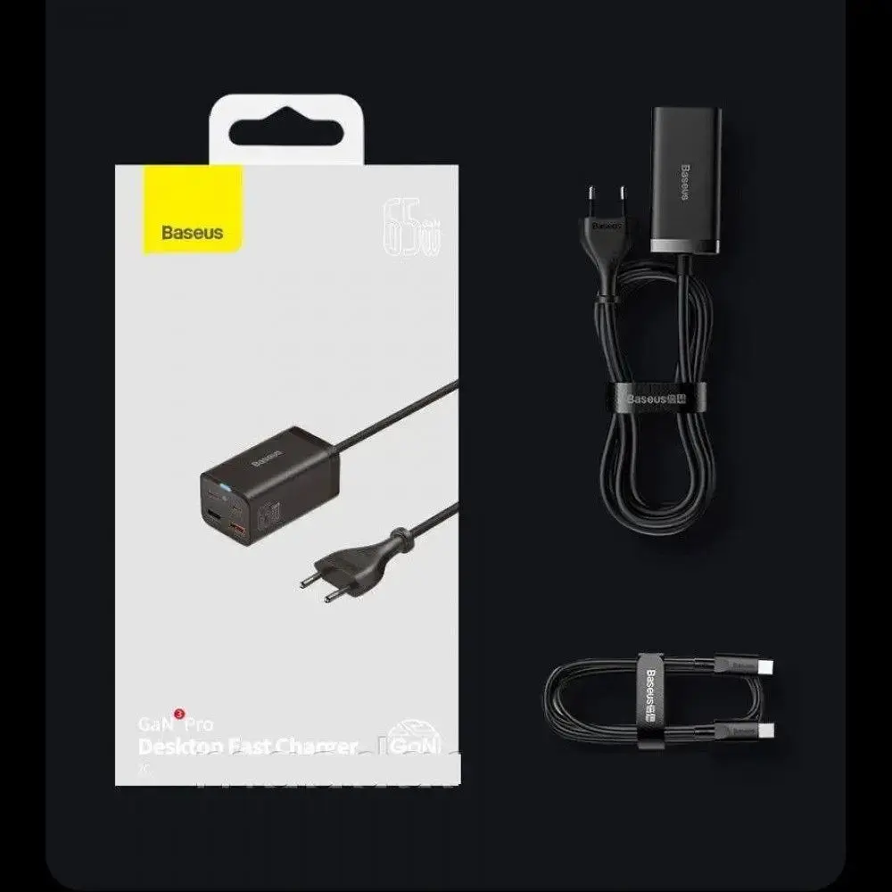 Мережевий зарядний пристрій Baseus GaN3 Pro 2C+2U 65W CCGP040001 Black - фото 8