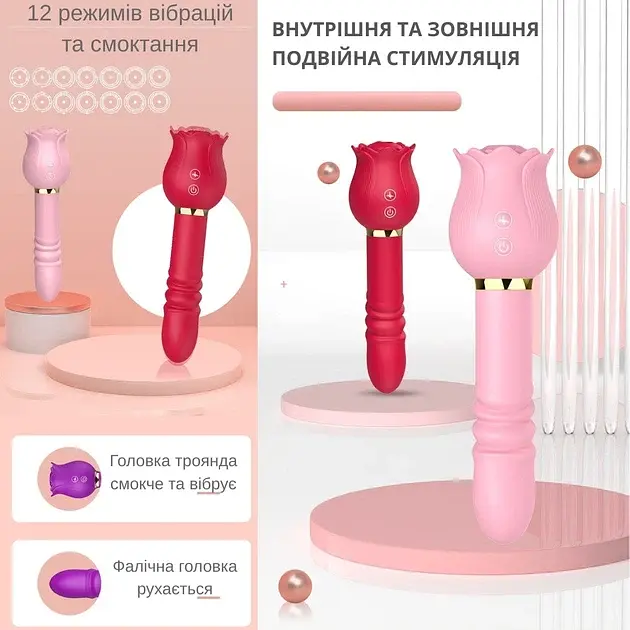 Вібратор I’MCUM Secret Rose Червоний (IM-KXY262) - фото 4