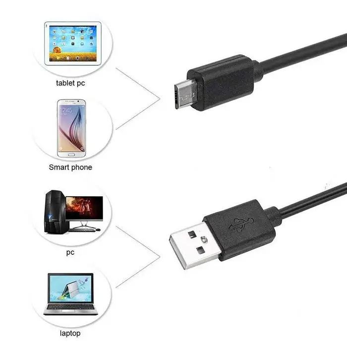 Камера ендоскоп із кабелем на 2 метри 7 мм USB/micro USB з підсвіткою - фото 3