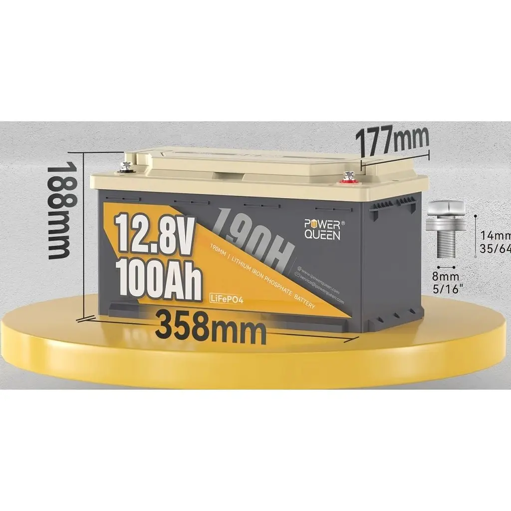 Акумулятор Power Queen LiFePO4 12V [12.8V/100Ah/1280Wh] [124766] - фото 3