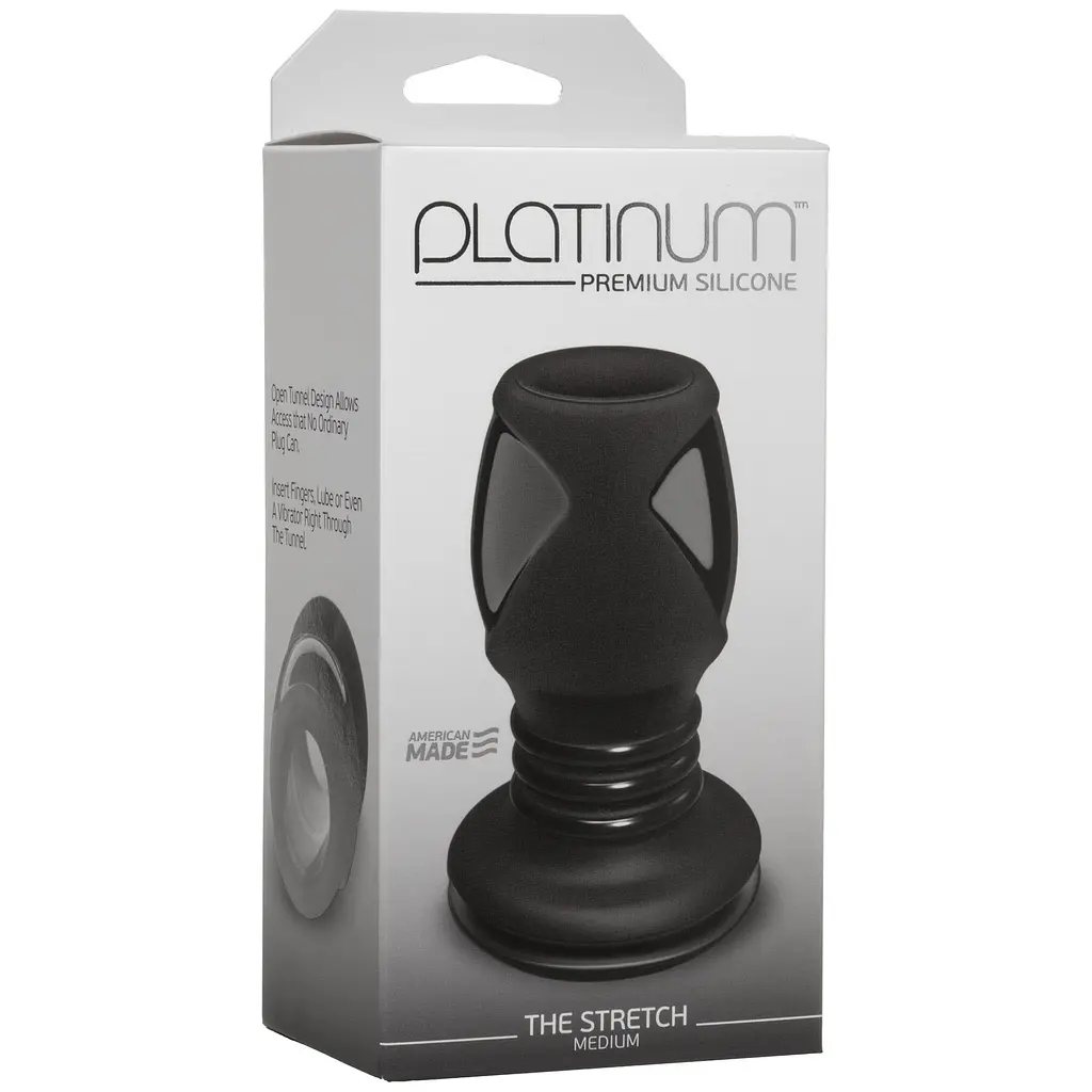 Анальный тоннель Doc Johnson Platinum Premium Silicone The Stretch Medium Black - фото 2