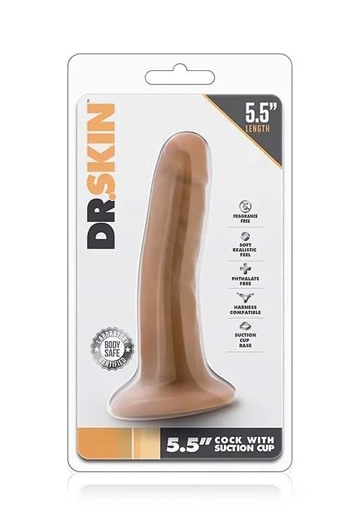 Фалоімітатор Blush Dr. Skin 5.5 Inch, 14 см (коричневий) - фото 5