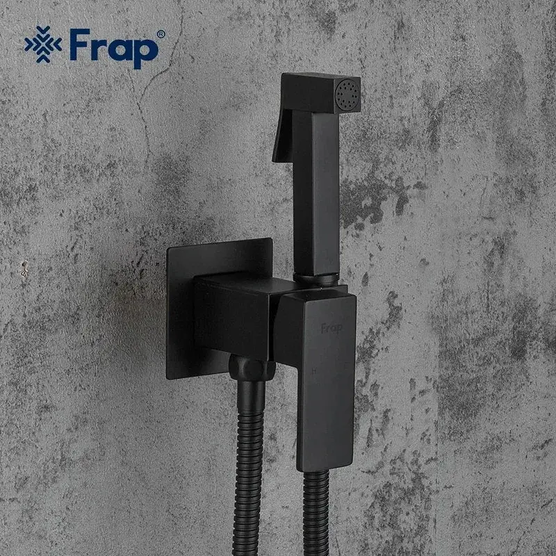 Набір гігієнічного душа прихованого монтажу Frap F7506-6, чорний, Чорний матовий - фото 3
