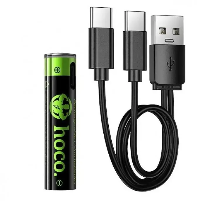 Акумулятори мініпальчик AAA 1200mAh 2 шт. з роз'ємом Type-C HOCO JA4 - фото 2