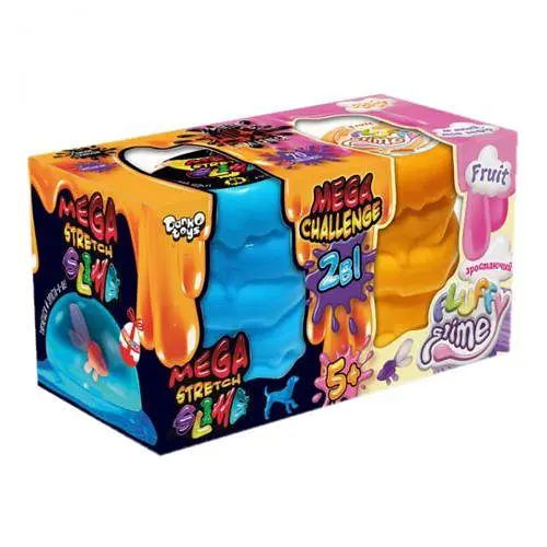Набір слаймів Danko Toys "2 в 1: Mega Stretch Slime & Fluffy Slime" укр Dankotoys (131989)