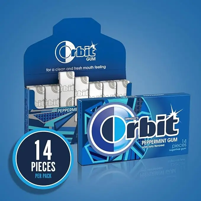 Жувальна гумка ORBIT Gum Peppermint Sugarfree Chewing Gum 12 шт - фото 2