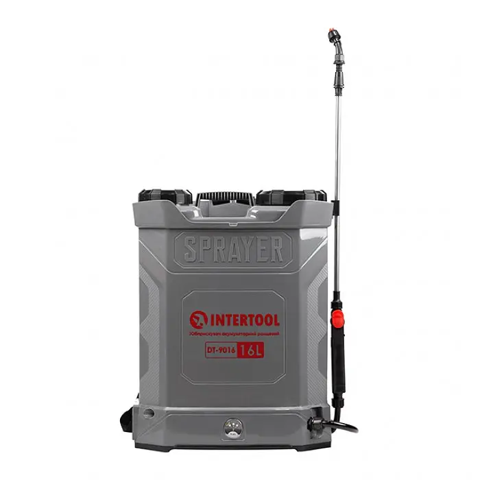 Обприскувач INTERTOOL DT 9016 акумуляторний ранцевий, обєм 16 л, продуктивність 3.1 л хв, акумулятор 12 В 8 Аг - фото 2