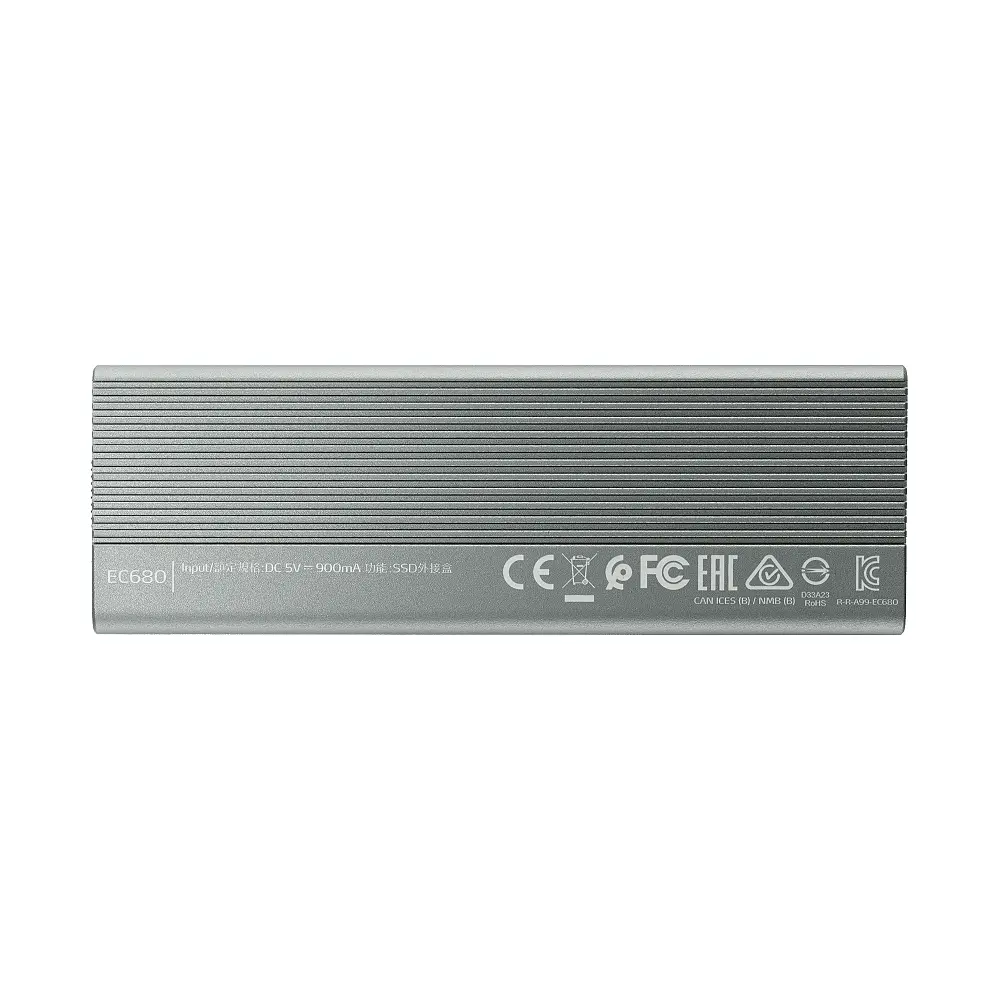 Зовнішній карман для накопичувача A-DATA EC680 для SSD M.2 PCIe USB3.2 Gen2 Type-C сірий - фото 3