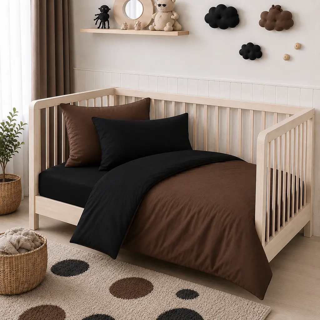 Дитяча постільна білизна MIRSON BABY фланель Black/Brown 110х160см (2200012799611) - фото 3