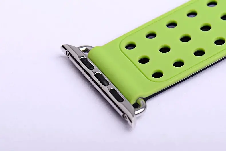 Подвійний ремінець Primo з перфорацією для Apple Watch 42 мм, 44 мм, 45 мм Black Green - фото 5