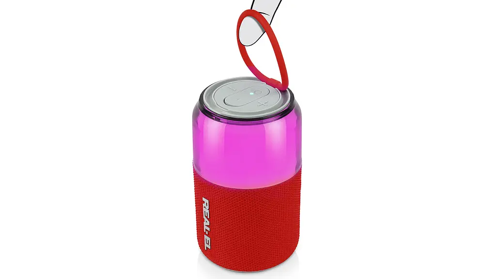 Колонка портативна 1.0 Real-El X-705 Red, 5 Вт, пластиковий корпус, Bluetooth, USB - А/USB - C, RGB підсвічування, живлення від акумулятора, 86 дБ, 1800мА*год, час роботи 22 год (EL121600025) - фото 3