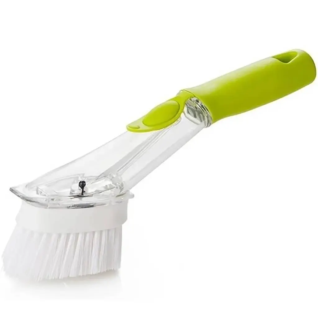Щітка для миття посуду Rise-UP AUTOMATIC LIQUID CLEANING BRUSH із дозатором та насадками багатофункціональна, Kitchen Master Зелений 85889