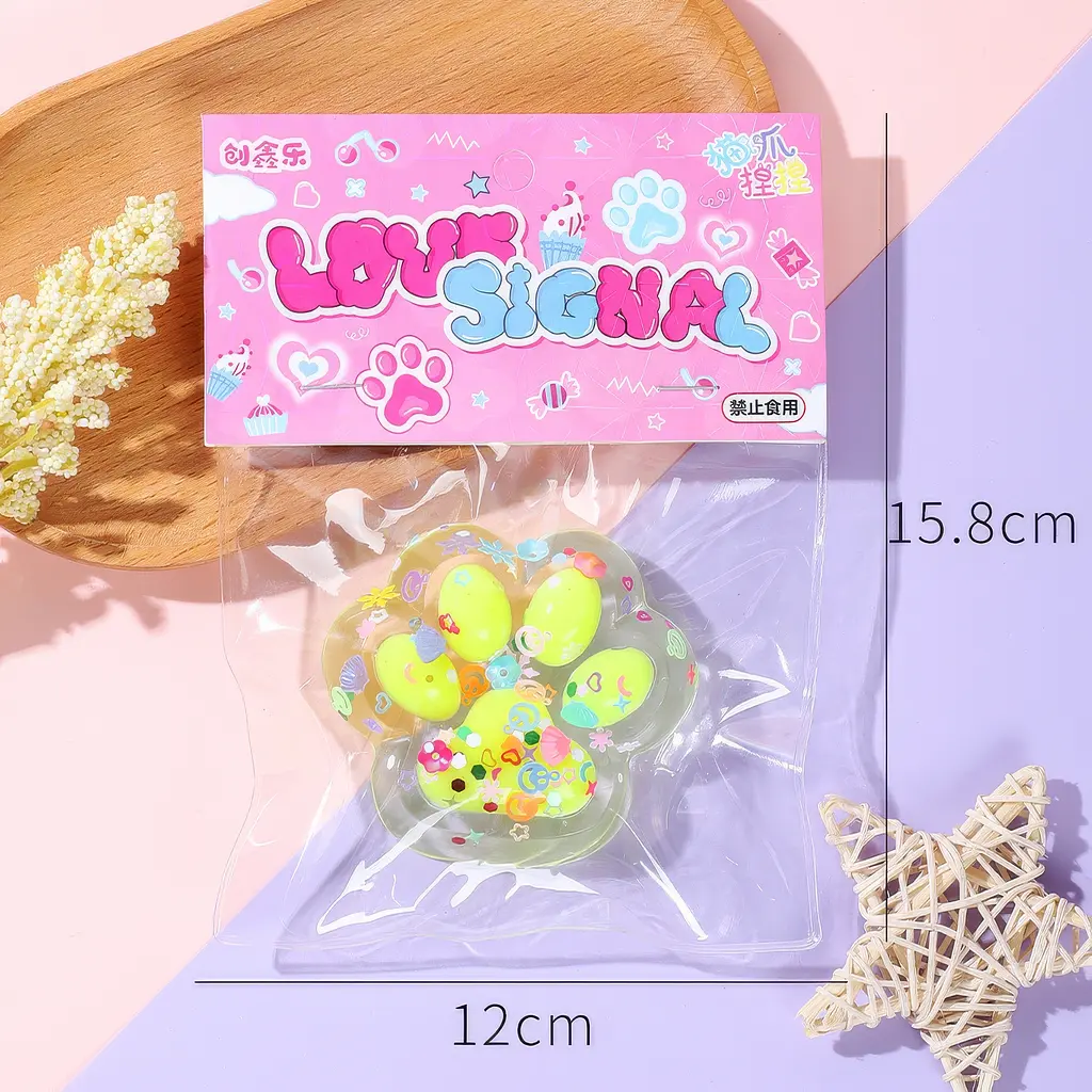 Сквіш антістрес UFT Squish Cat Paw кото лапка Transparent Lightgreen - фото 4