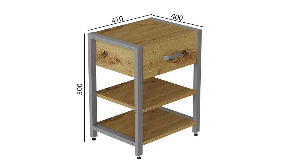 Тумба универсальная Ferrum-decor Вивьен 1/2 50x41x40 серый ДСП Дуб Артизан 16мм (FRD-104135) - фото 6