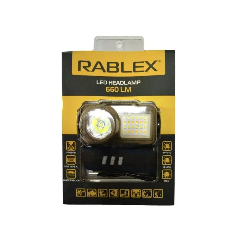 Фонарь налобный аккумуляторный Rablex RB 953 LED с датчиком движения красной подсветкой - фото 2