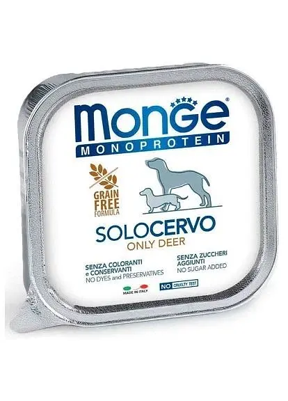 Консерви для собак Monge Dog Solo 100% оленина 150 г