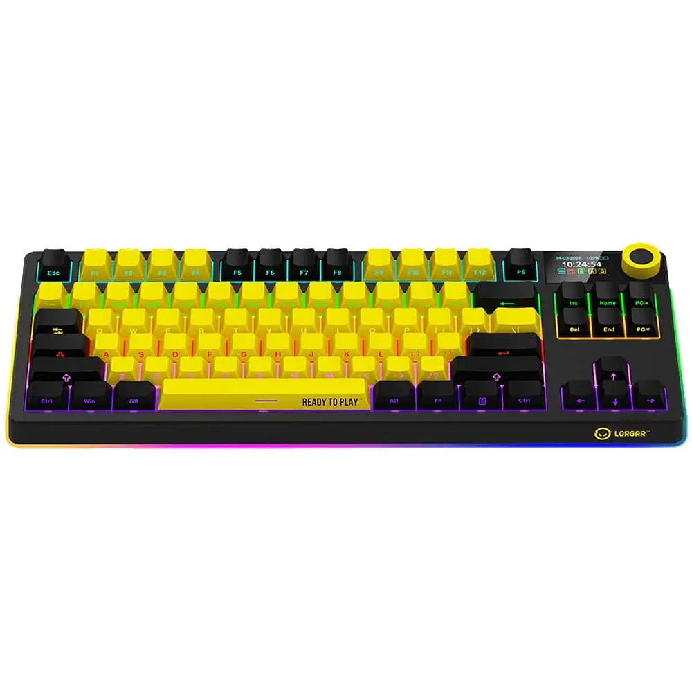 Клавіатура Lorgar KBP70TKLW Pro Wireless TKL EN/UA Black Yellow (LRG-KBP70TKLW-YL-US) - фото 2
