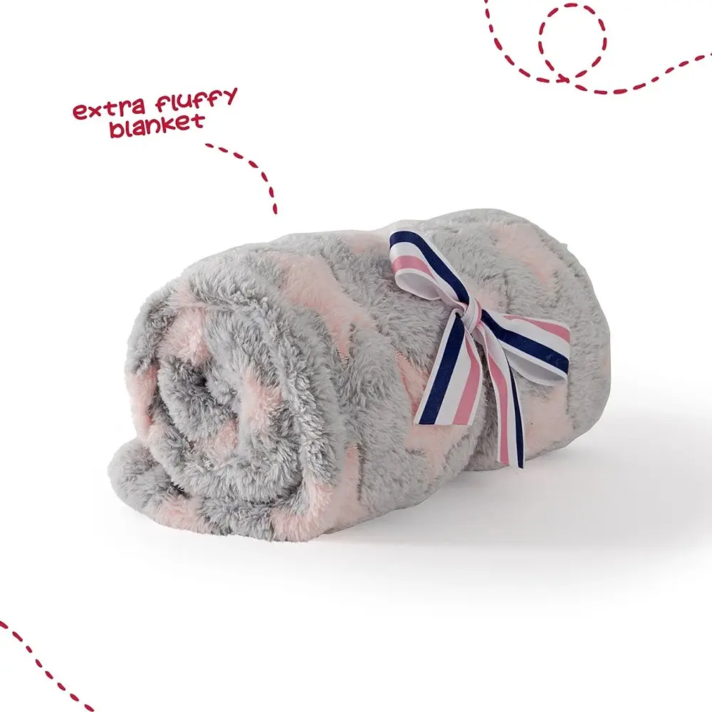 Плед Perletti Toys Allie Elephant з м'якою іграшкою 120x80 см сірий/рожевий (P13068) - фото 2