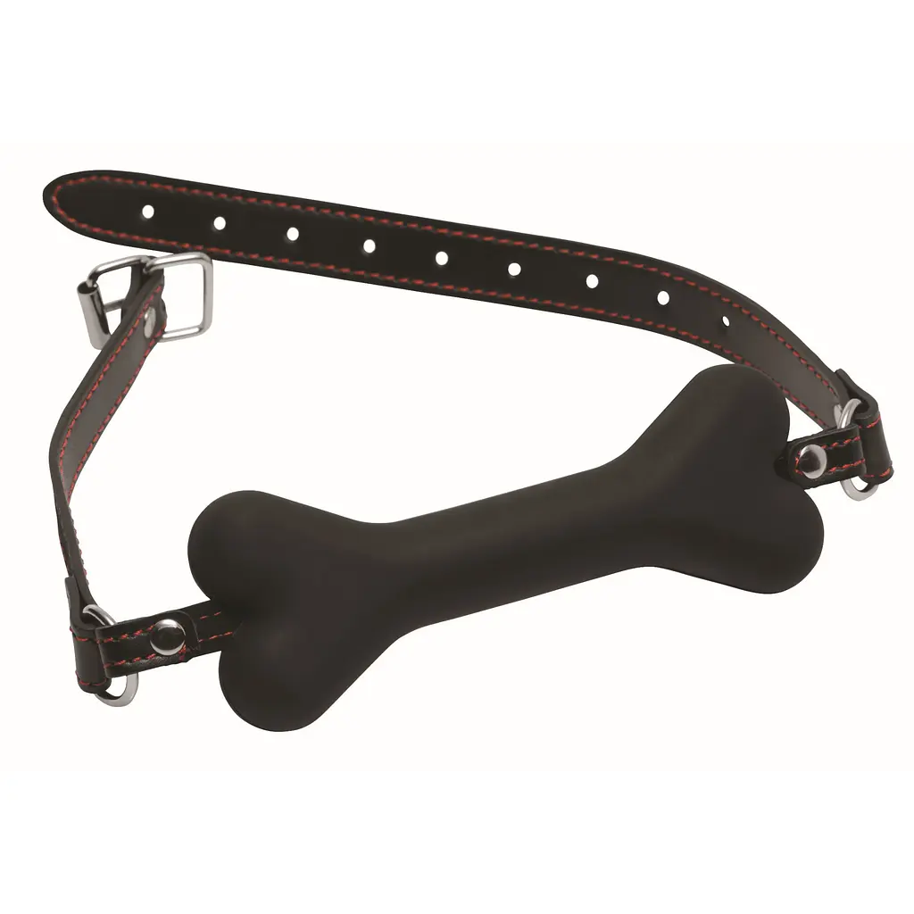 Силіконовий кляп кісточка Master Series Dog Bone Gag, 15.4 см, чорний