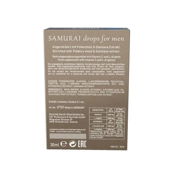 Збудливі краплі для чоловіків, 30ml Samurai Drops - фото 2