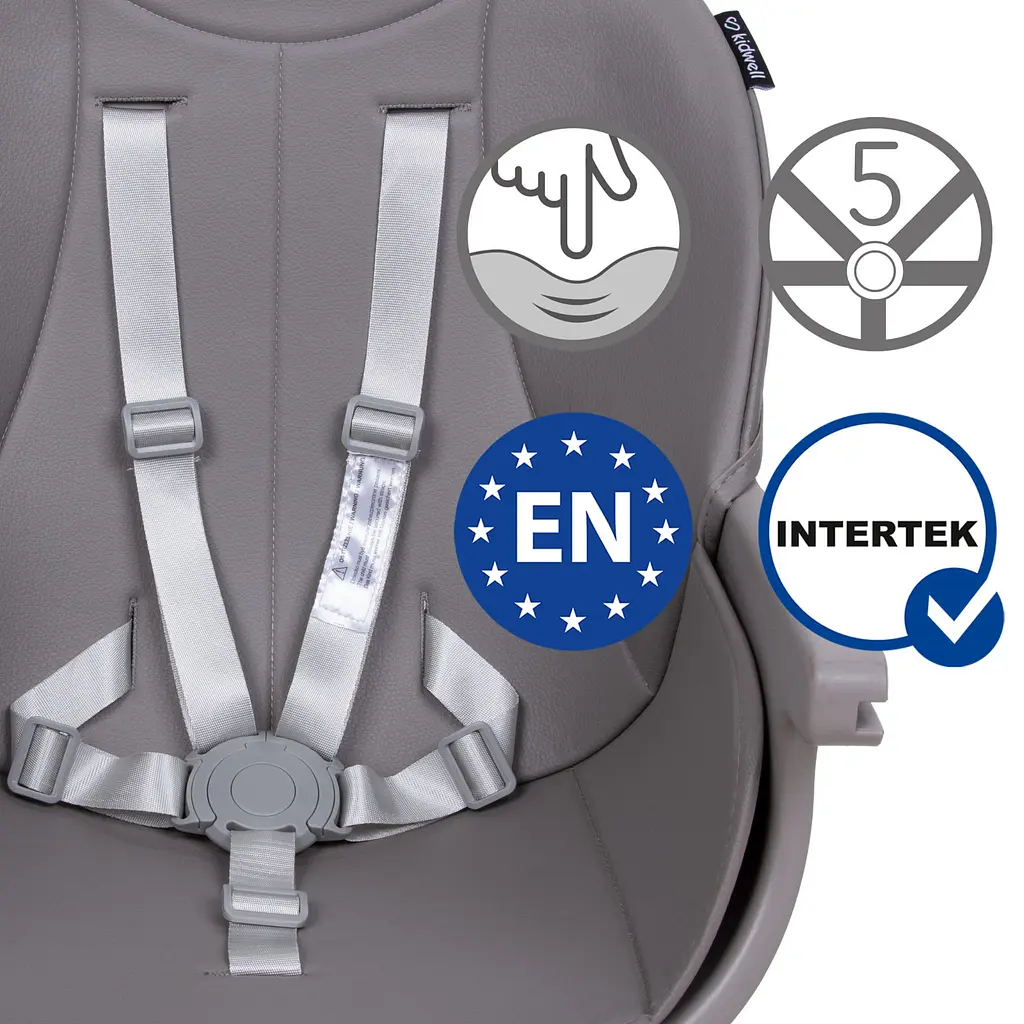 Стульчик для кормления 4в1 Kidwell EATAN Grey - фото 6