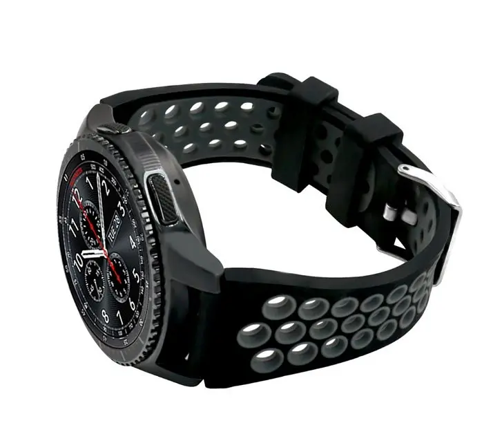 Спортивный ремешок с перфорацией Primo для часов Samsung Gear S3 Classic SM-R770/Frontier RM-760 Black Grey - фото 2