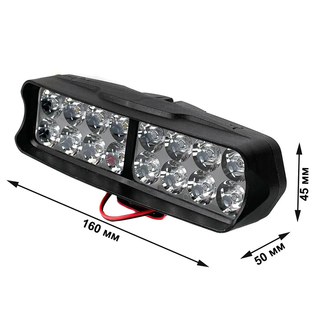 Додаткова світлодіодна LED фара 16W (1W x 16) 10-30V 160 x 45 x 50 мм Ближній 1 шт. (ORL8616) - фото 6