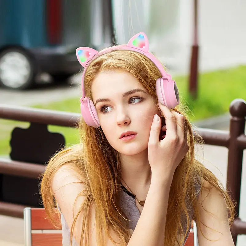 Наушники Hoco W27 Cat Ear Stereo Bluetooth Headphones Pink (718464) [74551] - фото 5
