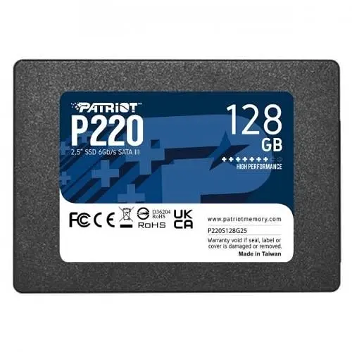 Твердотільний накопичувач SSD Patriot 128Gb, P220, SATA3, 2.5", 3D TLC, 550/480 МБ/с teh0019804 - фото 2