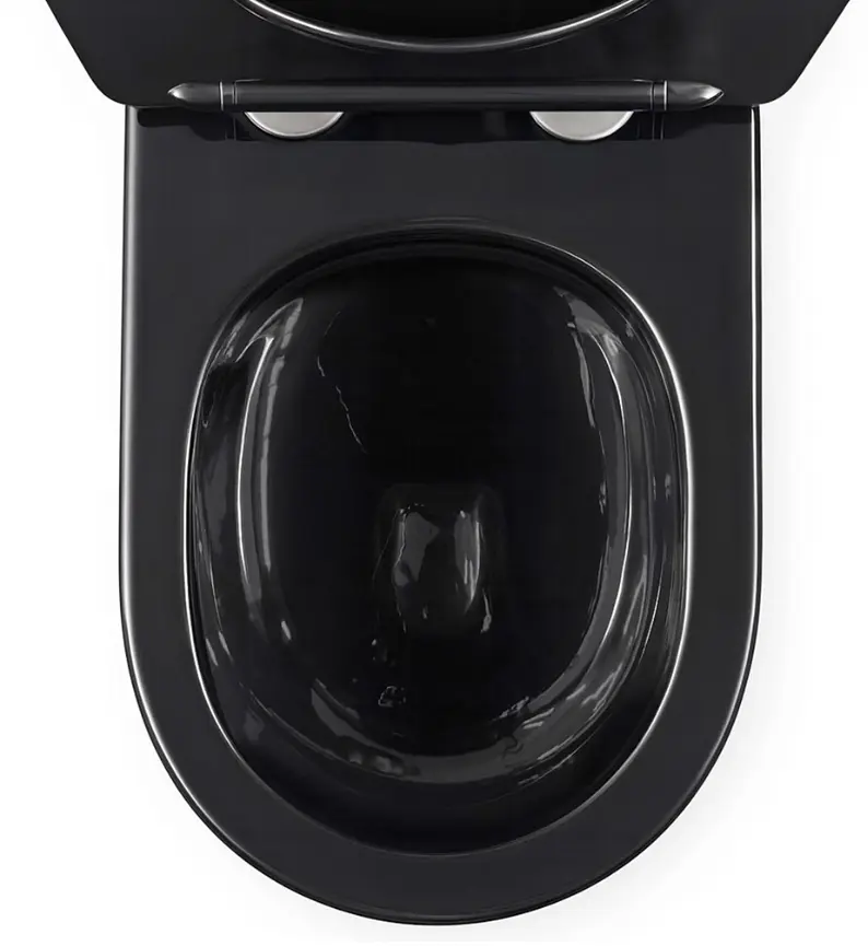 Підвісний унітаз Rea Carlo Mini Tornado Flat безободковий 49x36 см black із краєм gold REA-C4695 - фото 5