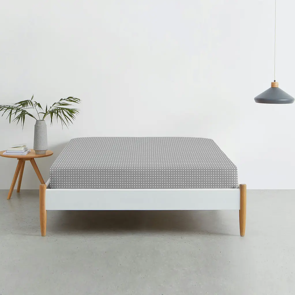Простирадло Cosas на резинці 120х200 mini dots cs14, сірий (DropWhiteGrey_120x200x20) - фото 2