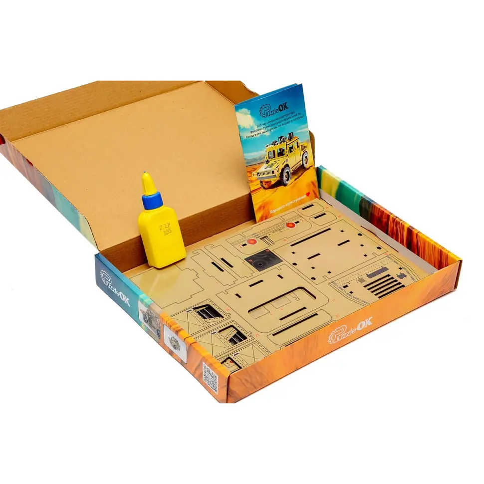 Дерев'яний 3D конструктор Humvee PuzzleOk Puz-00927 100 деталей  - фото 8