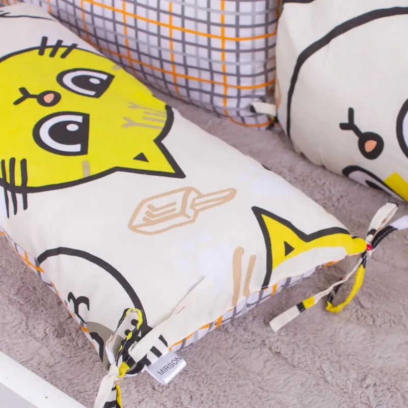 Подушка-борт MirSon Kids Time 18-0007 Cool Cat защитная бежевая 4 шт. - фото 3