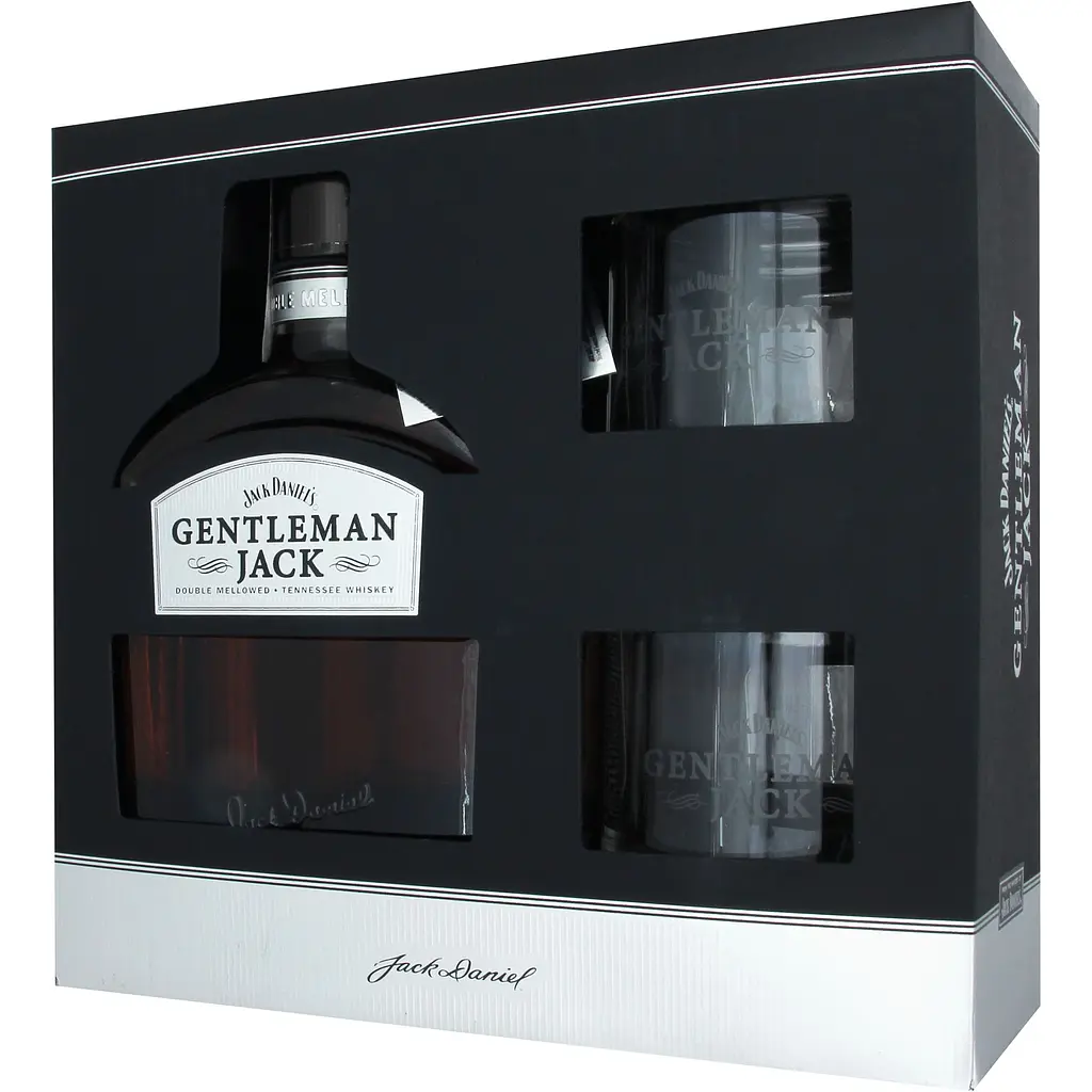 Уценка. Набор виски Jack Daniel's Gentleman Jack 40% 0.7 л + 2 стакана - фото 2
