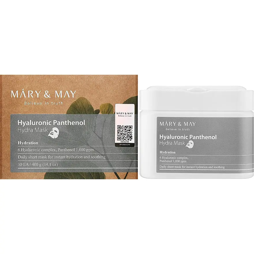 Набор масок для лица Mary & May Hyaluronic Panthenol Hydra Mask, с пантенолом, 30 шт. - фото 2